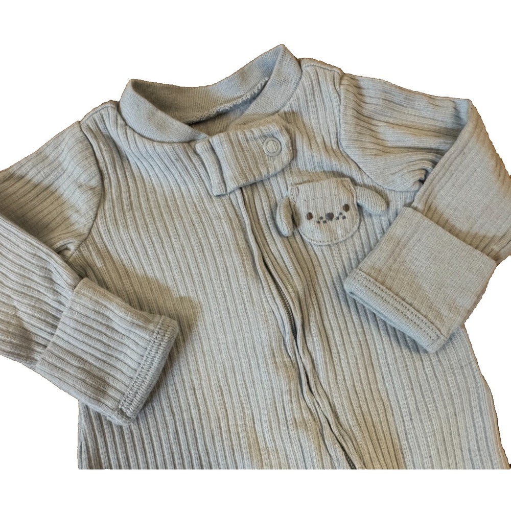 Carters Preemie Baby Sleeper Blue Dog Puppy One Piece Outfit 2 Way Zipper Ribbed